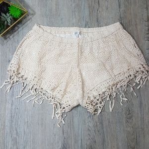 Nwot Cream Color Crochet Summer Shorts Sz Medium